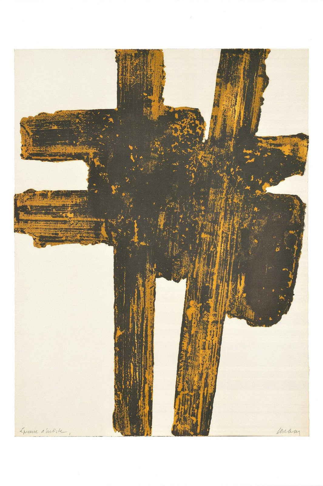 Pierre Soulages Eau-Forte Xviii " Offset Lithograph Mod