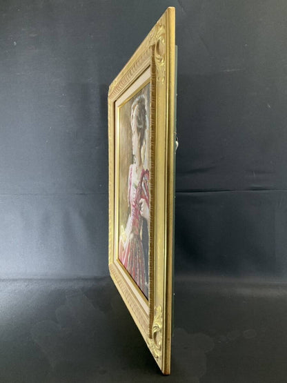 William Cane Original Oil Painting | Baroque Lady Portrait | Large Vintage Frame