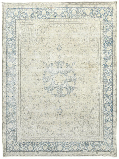 Handmade Muted Floral Distressed 10X13 Ft Vintage