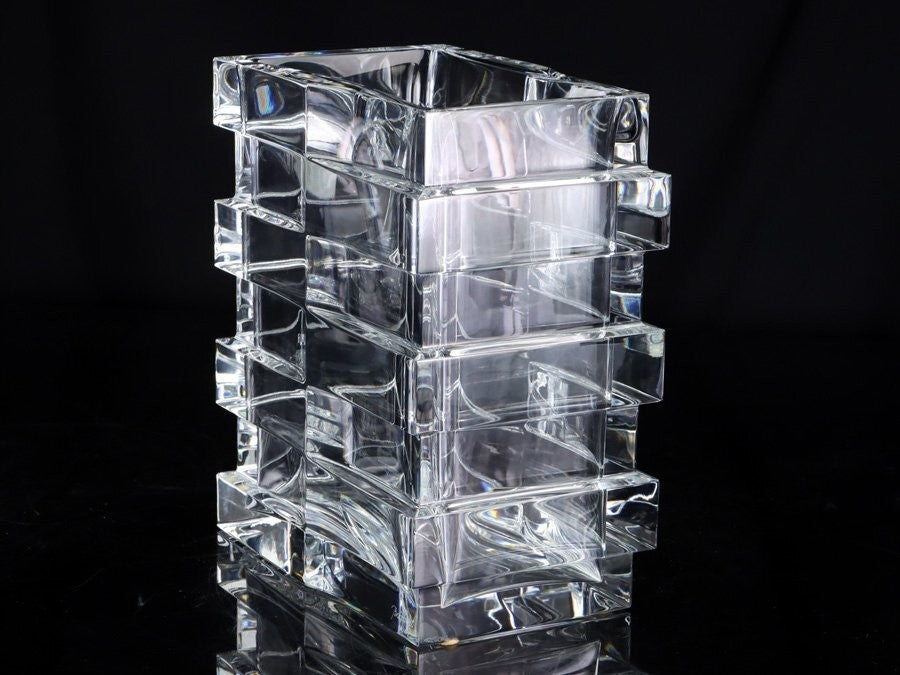 Ultra Rare Baccarat Calandre Vase 48/50 By Georges Chevalier W/Box & Coa