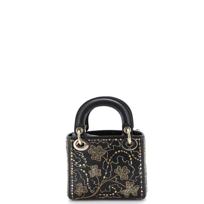 Christian Dior Lady Dior Chain Bag Embroidered Calfskin Mini
