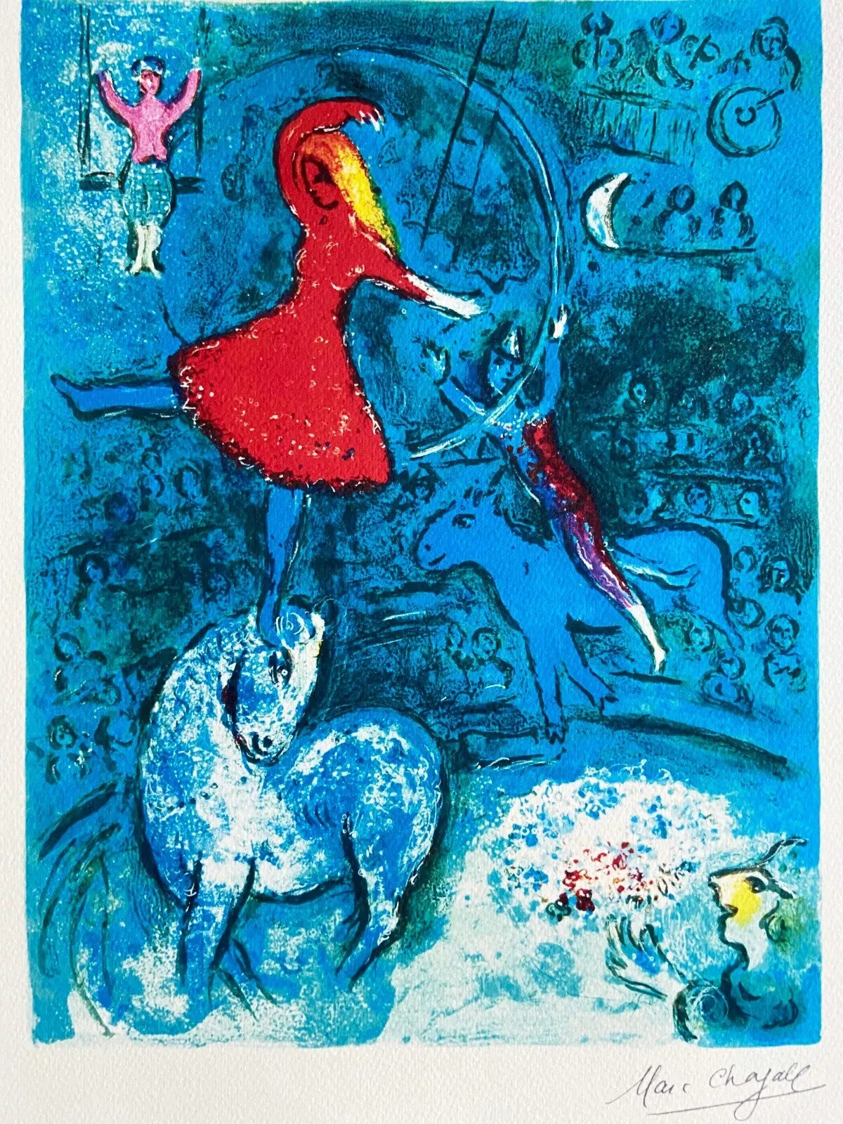 Marc Chagall Lithograph Mourlot 1967 Coa Original Signed Op Published