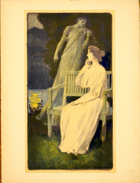 Original Vintage French Nocturne Gorguet Estampe Moderne 1897