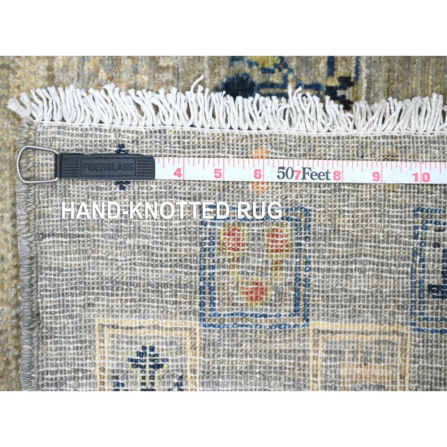 2'8"X7'7" Gray All Wool Kashkuli Animal Figurines Hand Knotted Runner Rug