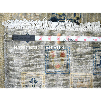 2'8"X7'7" Gray All Wool Kashkuli Animal Figurines Hand Knotted Runner Rug