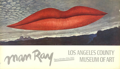 Man Ray Lips " Poster Surrealism Red Gray