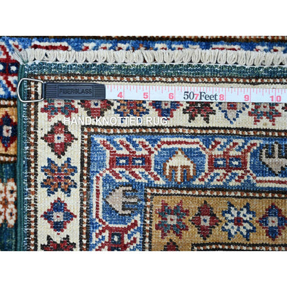 2'X5'9" Pine Green Hand Knotted Willow And Cypress Tree Design Runner Rug