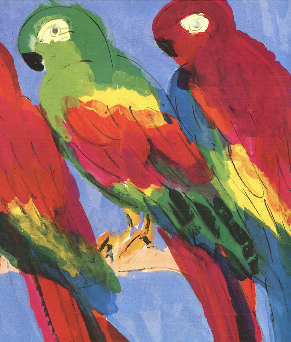 Walasse Ting Parrots " Poster Contemporary