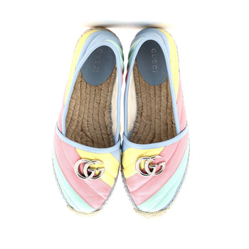Gucci Women'S Gg Marmont Espadrilles Matelasse Leather