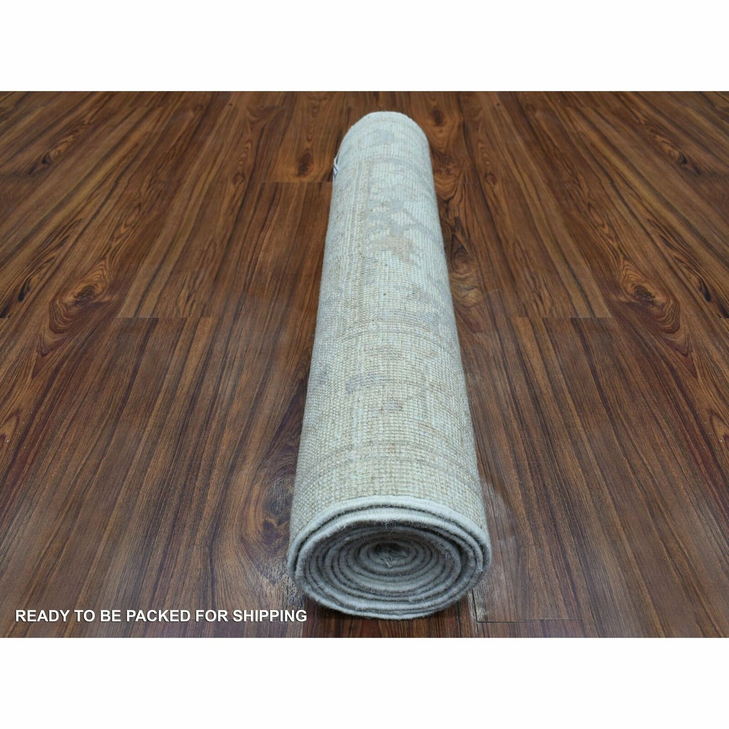 2'8"X11'9" Extra Soft Wool Hand Knotted Silver Angora Oushak Runner Rug