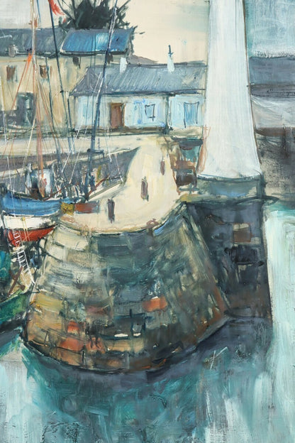 Bernard Lignon (French) Original Painting Oil On Canvas Signed Framed Port