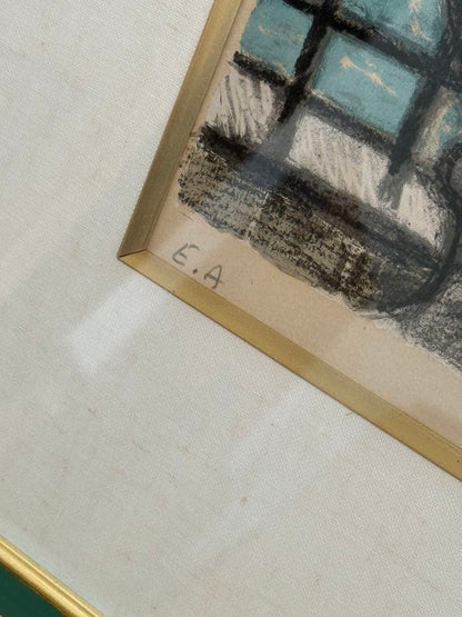 Lady on Flowering Terrace Lithograph Signed Jean Pierre Cassigneul