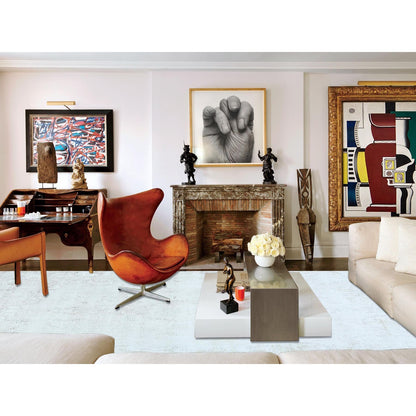 9'8"X12'5" Ivory Hand Knotted Worn Wool Distressed Vintage Farsian Rug