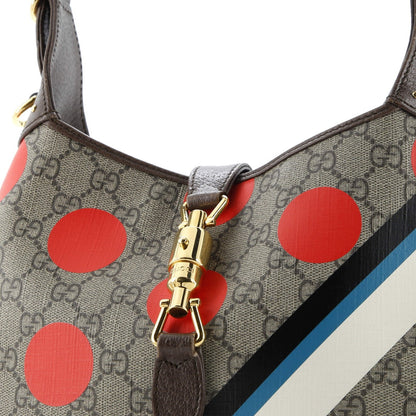Gucci Jackie 1961 Hobo Studded Printed Gg Coated Canvas Small
