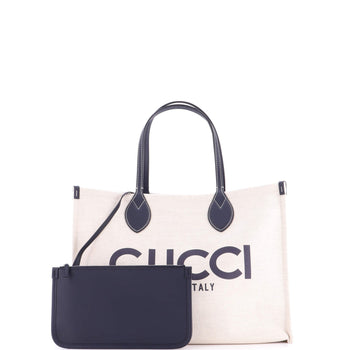 Gucci Logo Shopper Tote Printed Canvas Medium
