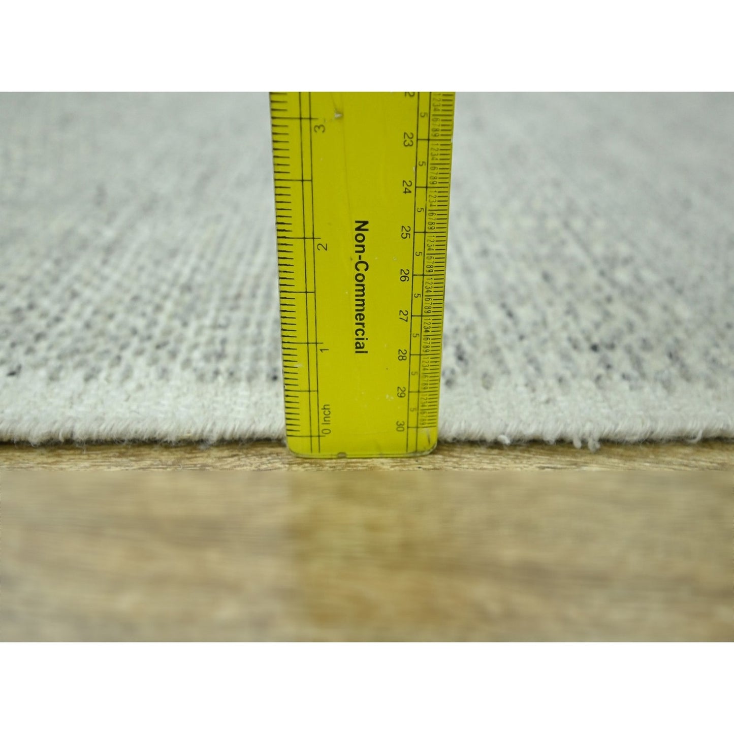 2'6"X8'1" Gray Hand Knotted Rug 100% Wool Oxidized Grass Design Runner