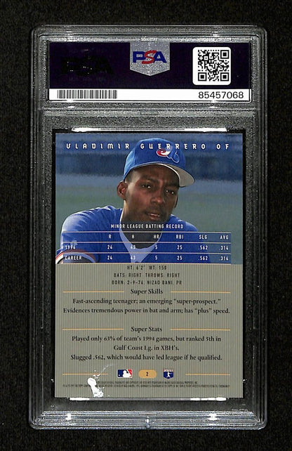 Vladimir Guerrero Signed/Auto 1995 Bowman'S Best Rc Card #2 Expos Psa/Dna 195159