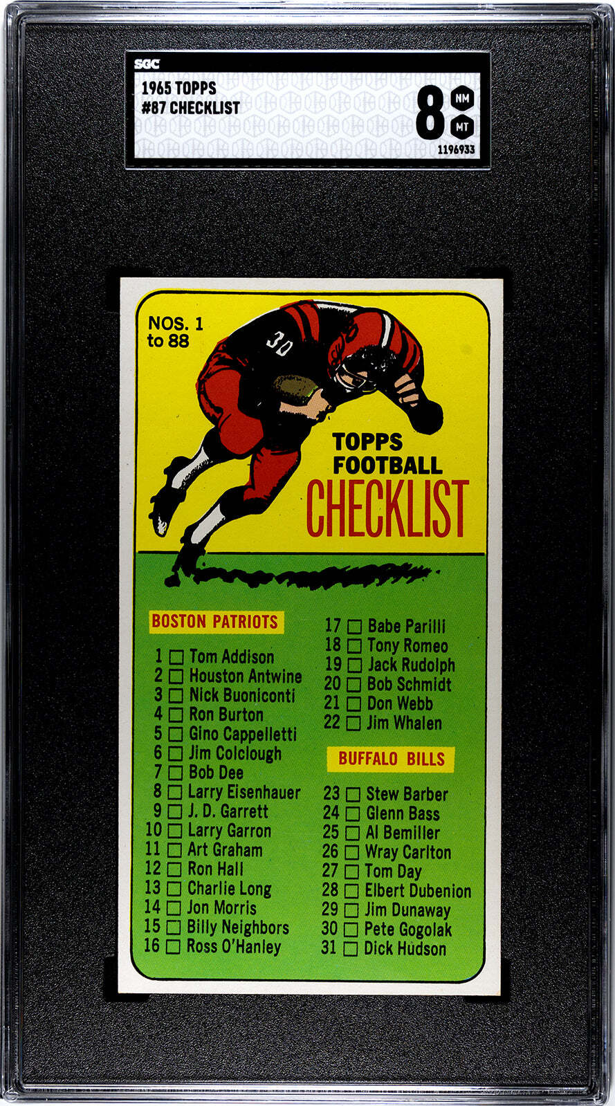 1965 Topps Checklist #87 Sgc 8