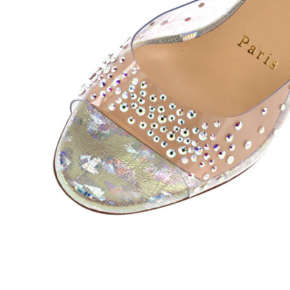 Christian Louboutin Women'S Degramule Mule Sandals Embellished Pvc And Leather