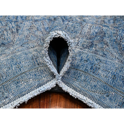 9'7"X13'1" Bayern Blue Overdyed Vintage Zoroastrian Karman Oriental Rug