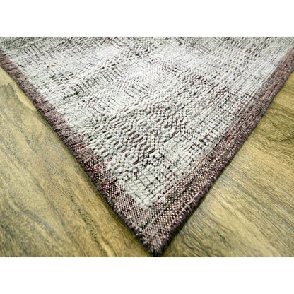 9'X12' Red & White Oxidized Grass Design Wool Hand Knotted Oriental Rug