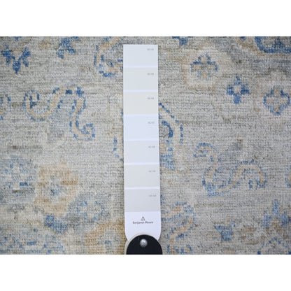11'9"X14'8" Ivory White Wash Peshawar Wool Hand Knotted Oriental Rug