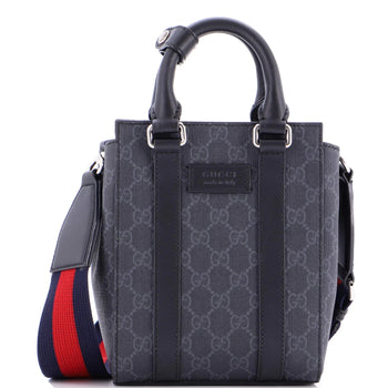 Gucci Convertible Web Open Tote Gg Coated Canvas Mini