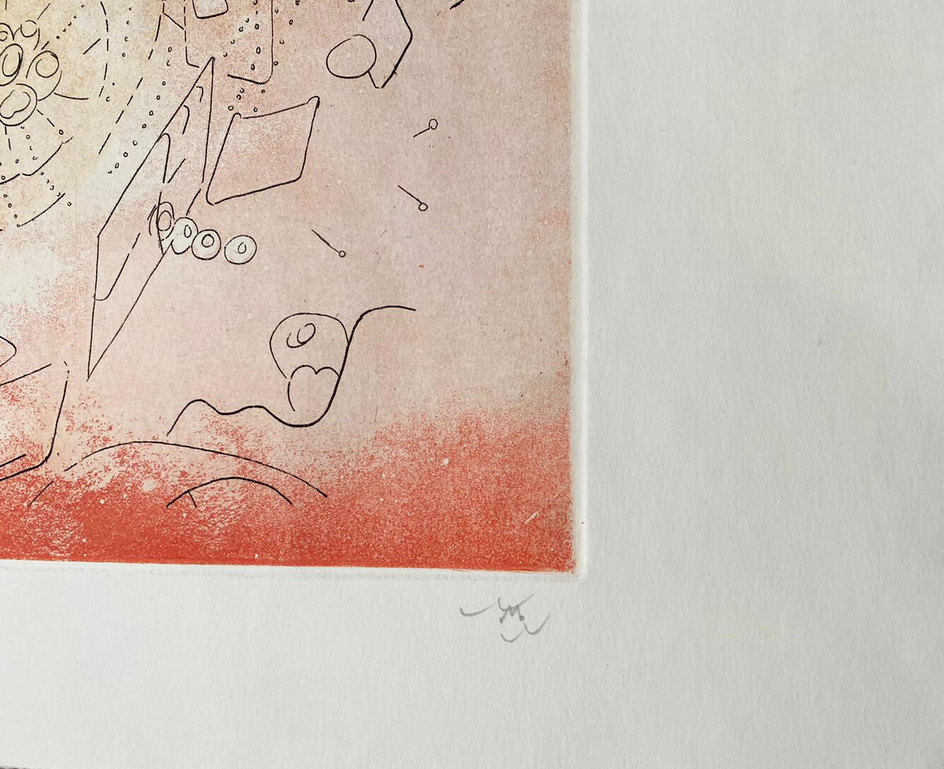 Roberto Sebastian Matta Engraving Hand Signed Numbered By Hand Crayon