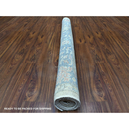 5'10"X9' Taupe Angora Oushak In A Colorful Palette Wool Hand Knotted Rug