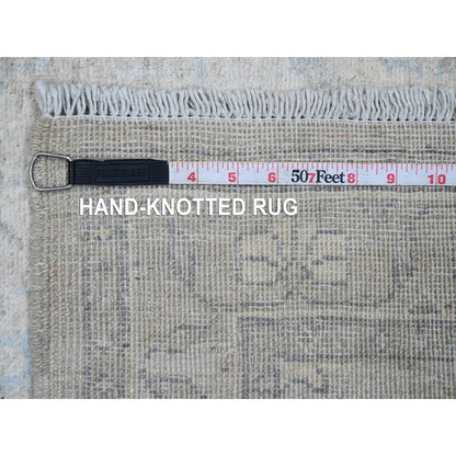 2'10"X11'7" Gray Washed Ziegler Mahal Design Hand Knotted Wool Runner Rug