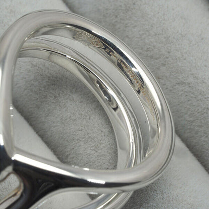Hermes Ring Chaine D'Ancre Punk Eu55 925 Sterling