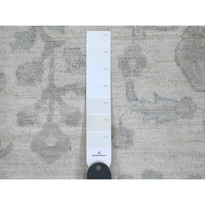 10'X13'8" Cotton White Washed Out Peshawar 100% Wool Hand Knotted Rug
