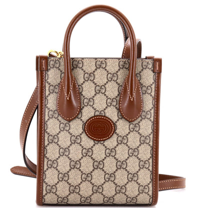 Gucci Interlocking G Patch Tote Gg Coated Canvas Mini