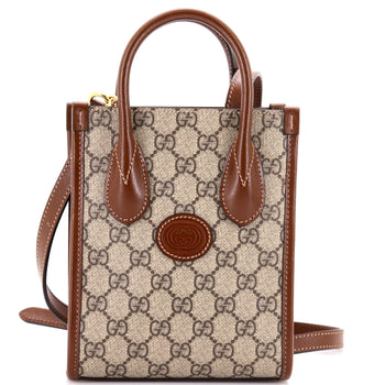 Gucci Interlocking G Patch Tote Gg Coated Canvas Mini