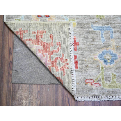 8'1"X10'8" Taupe Afghan Angora Oushak Soft Wool Hand Knotted Oriental Rug