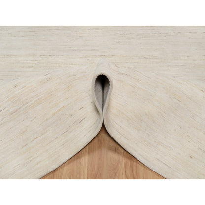 6'1"X9' White Hand Knotted Lori Buft Gabbeh Modern Design 100% Wool Rug