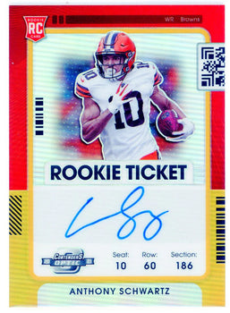Anthony Schwartz Autographed 2021 Panini Contenders Optic Rookie Ticket Gold Pri