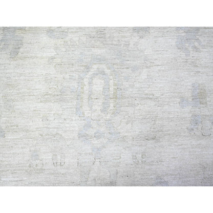 12'X15'10" Ivory Wool Hand Knotted Angora Oushak Oversized Rug