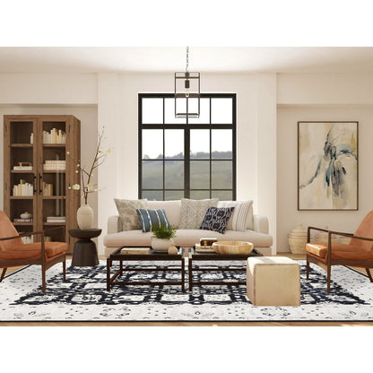 8'10"X12' Black Pure Wool Hand Knotted Afghan Peshawar Rug