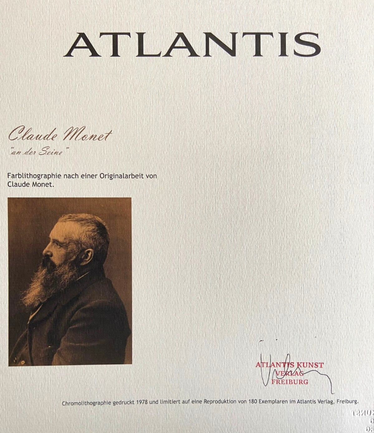 Claude Monet Lithograph Signed Numbered