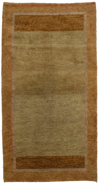 Small Beige And Rust Gabbeh Rug Tribal Design