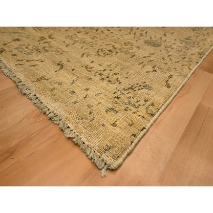 7'9"X10'1" Brown Arts And Crafts Design Natural Wool Hand Knotted Rug