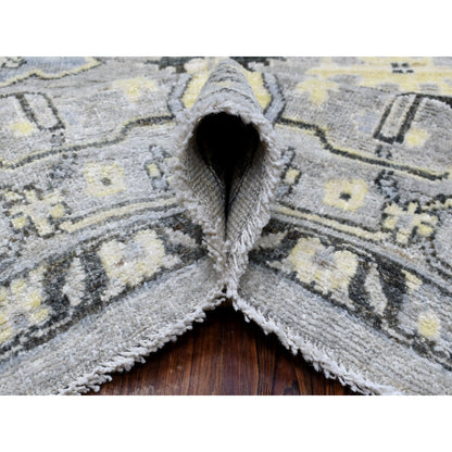 8'X9'9" Light Gray Angora Oushak Extra Soft Wool Hand Knotted Rug