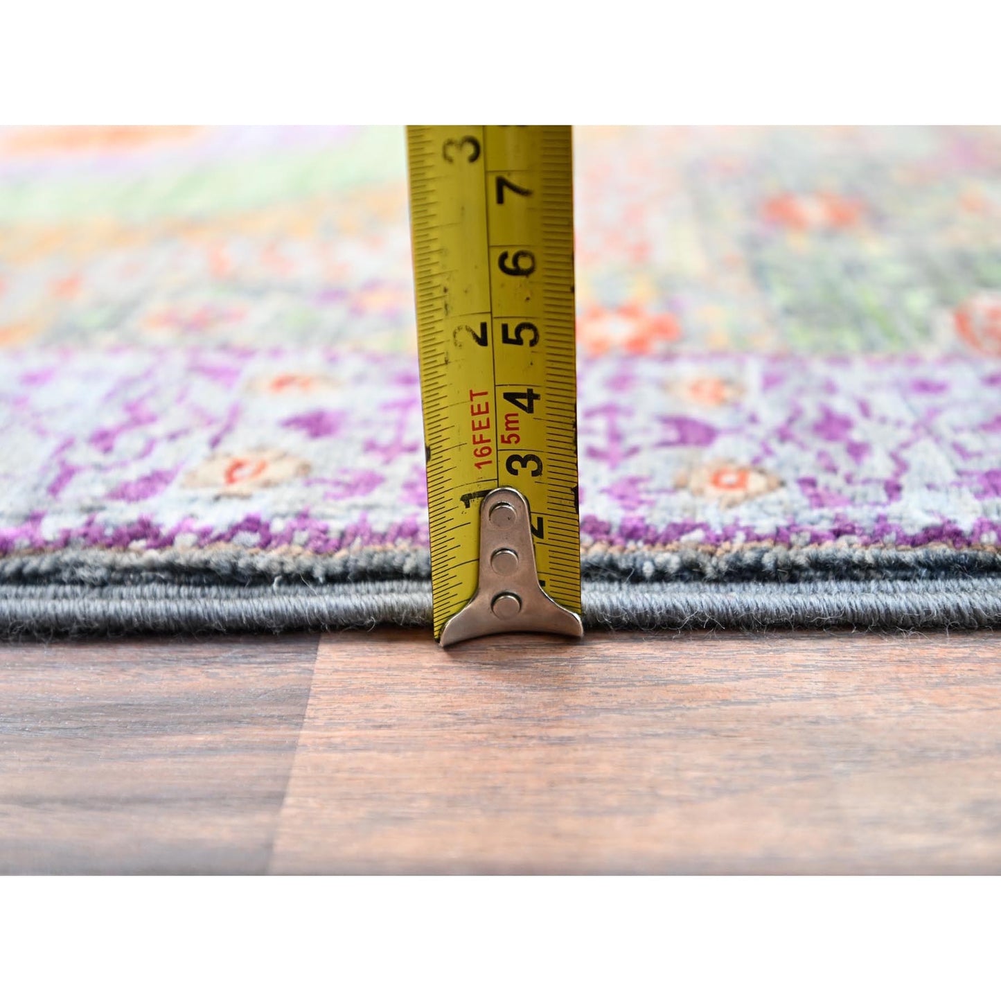 2'5"X13'10" Green Wool Mamluk Dynasty Runner Hand Knotted Oriental Rug