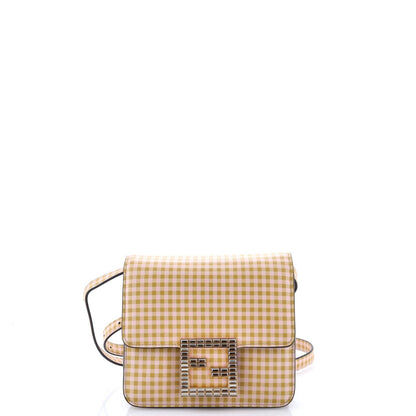 Fendi Fab Shoulder Bag Printed Leather With Crystal Detail