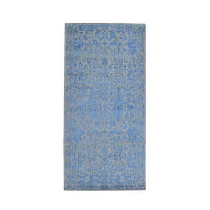 2'5"X6'1" Fine Broken Cypress Tree Design Wool And Art Silk Runner Rug