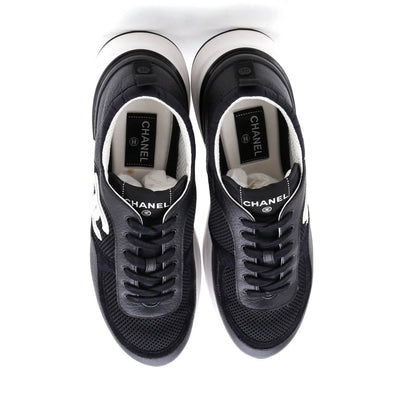 Chanel Women'S Cc Low-Top Sneakers Leather And Mesh