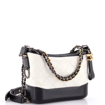 Chanel Bicolor Gabrielle Hobo Quilted Aged Calfskin Small