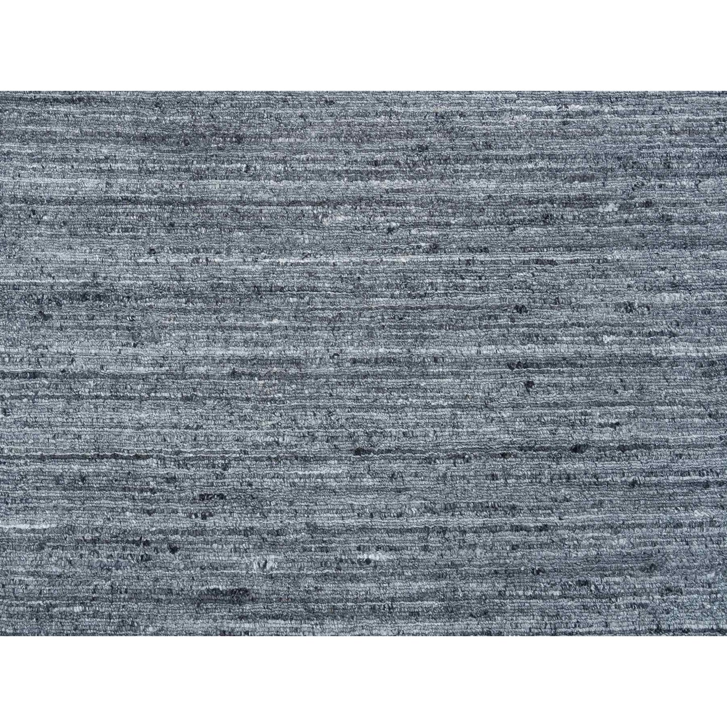 10'X10' Arsenic Gray Wool Modern Striae Round Hand Loomed Oriental Rug