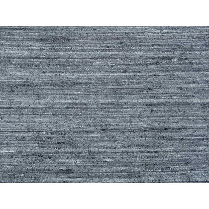 10'X10' Arsenic Gray Wool Modern Striae Round Hand Loomed Oriental Rug